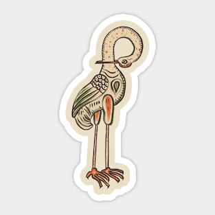 Contorted Crane Marginalia Sticker